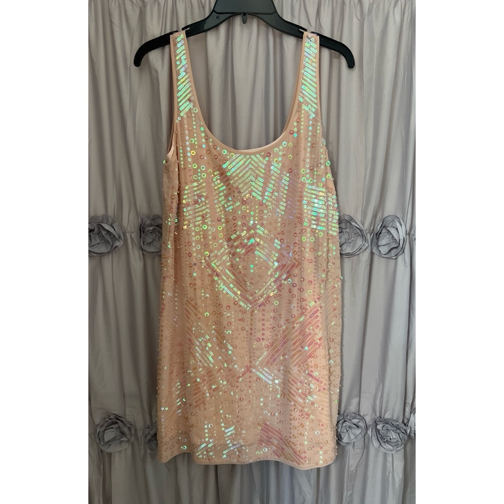 bebe Iridescent Sequin Tank dress